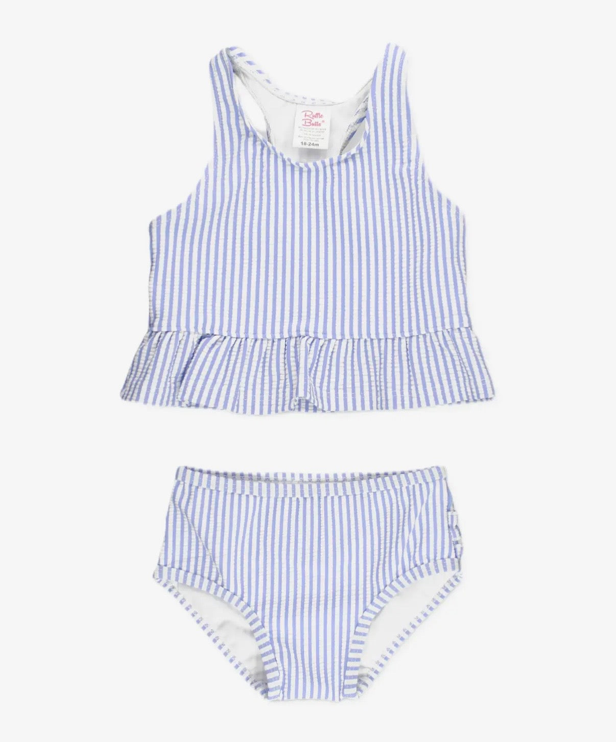 Girls Seersucker 2 Piece Swimsuit