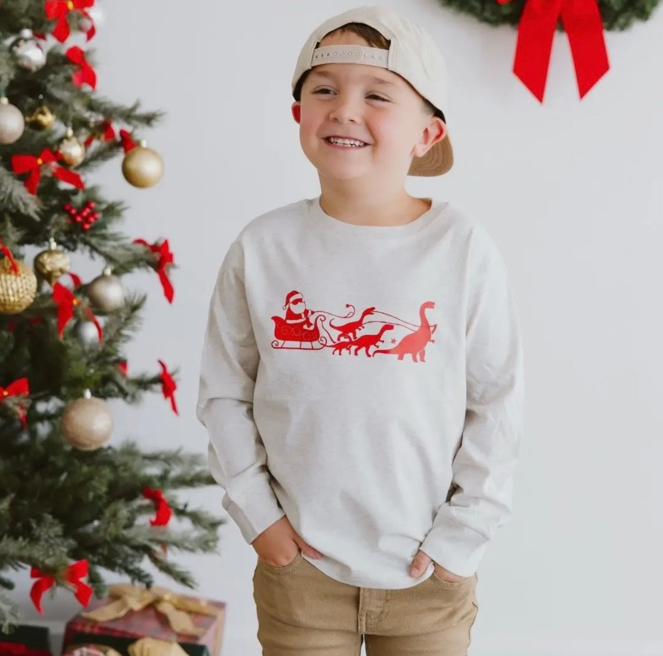 Dino Sleigh Long Sleeve Tee