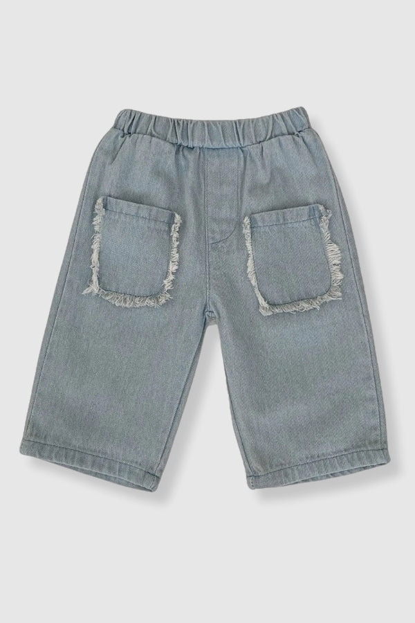 Girls Front Pocket Denim Pants