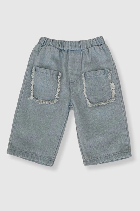 Girls Front Pocket Denim Pants