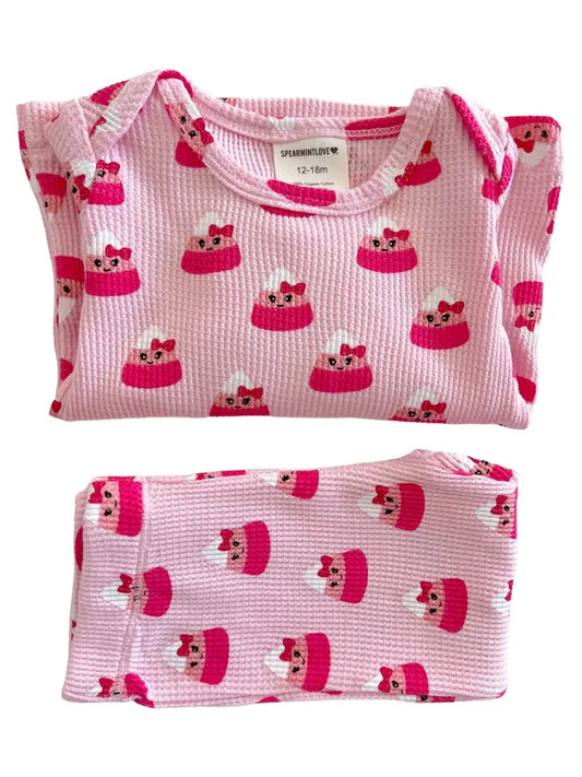 2 Piece Pink Candy Corn PJ