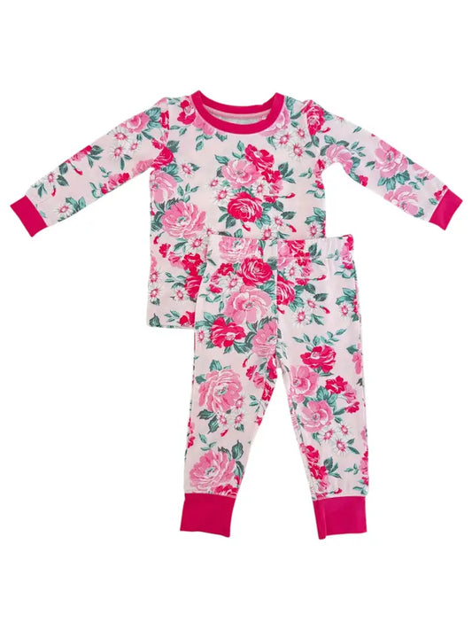 2 Piece Pink Floral PJ