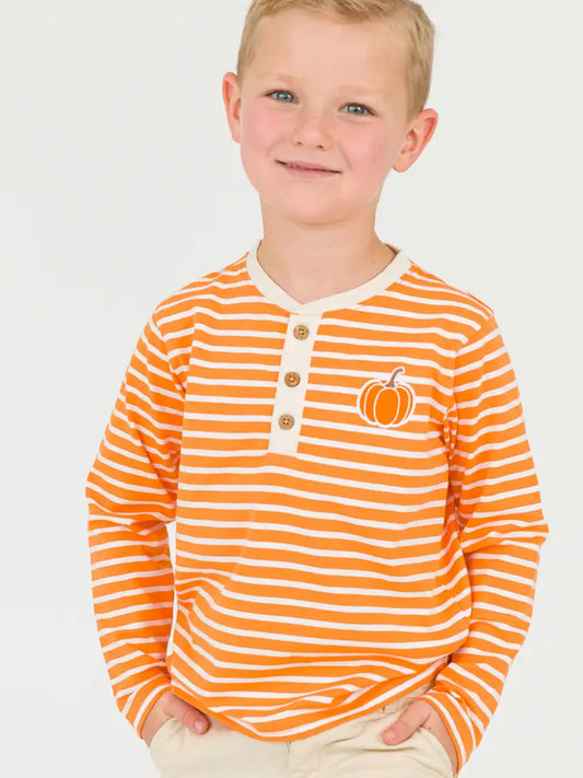 Long Sleeve Stripe Pumpkin Top